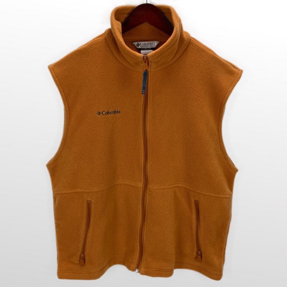 Columbia Sleeveless Full Zip Orange fleece Large